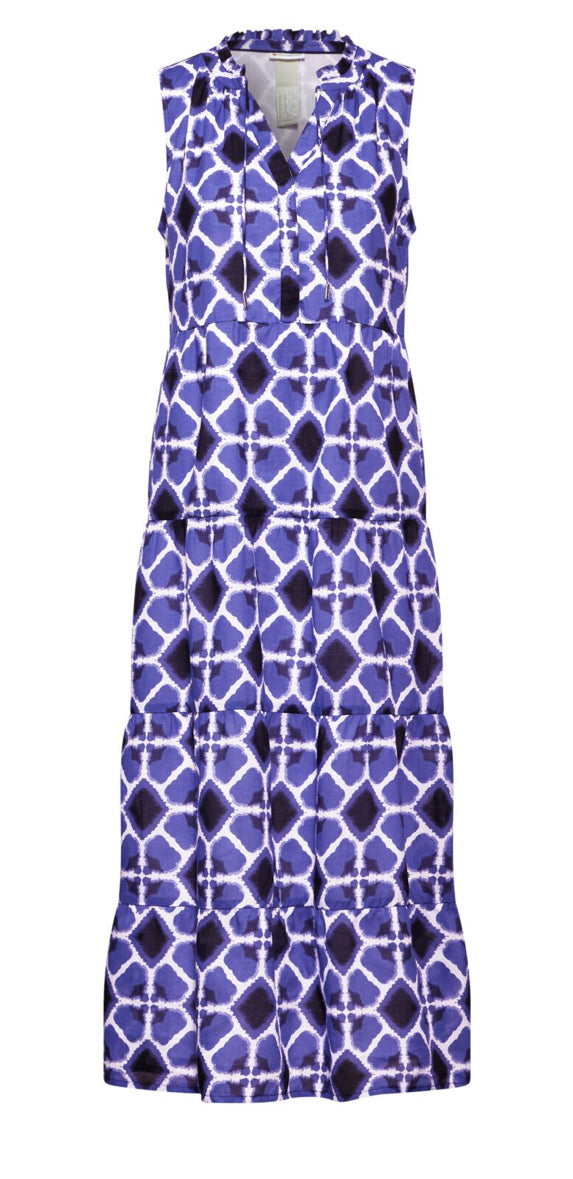 Street one Maxi cotton Dress ( Blue , black & white )