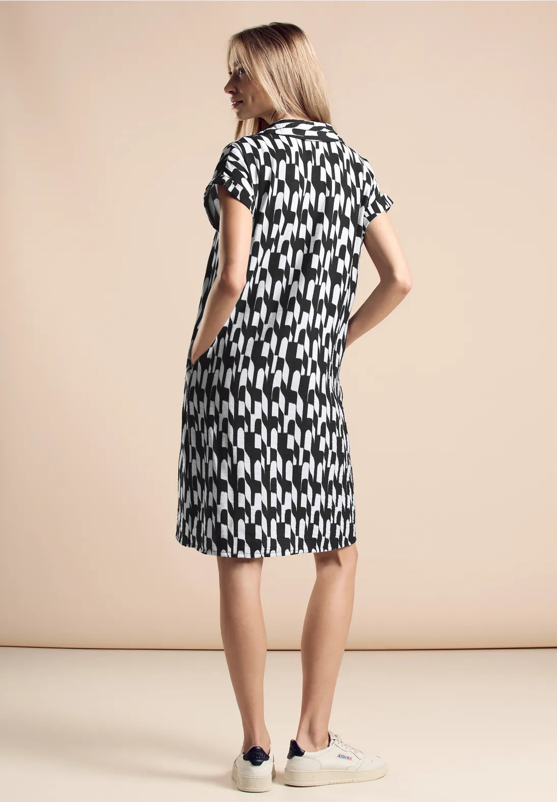 Street One Dress with black graphic design