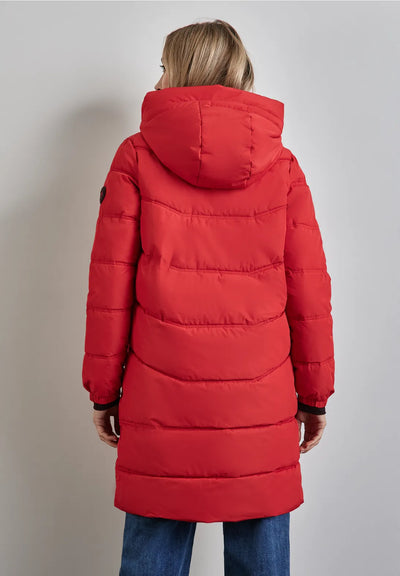 Street One Long Quilted Jacket (Red)