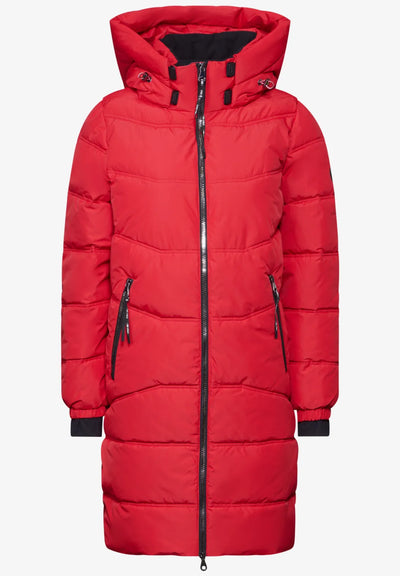 Street One Long Quilted Jacket (Red)