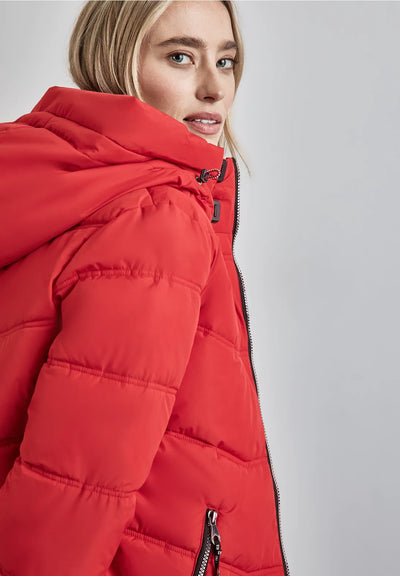 Street One Long Quilted Jacket (Red)