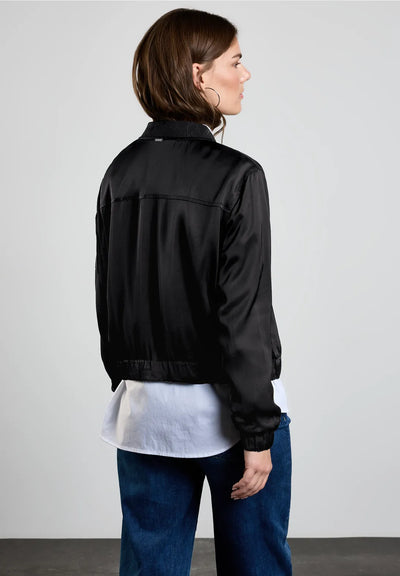 Street One Satin Bomber Jacket (Black)