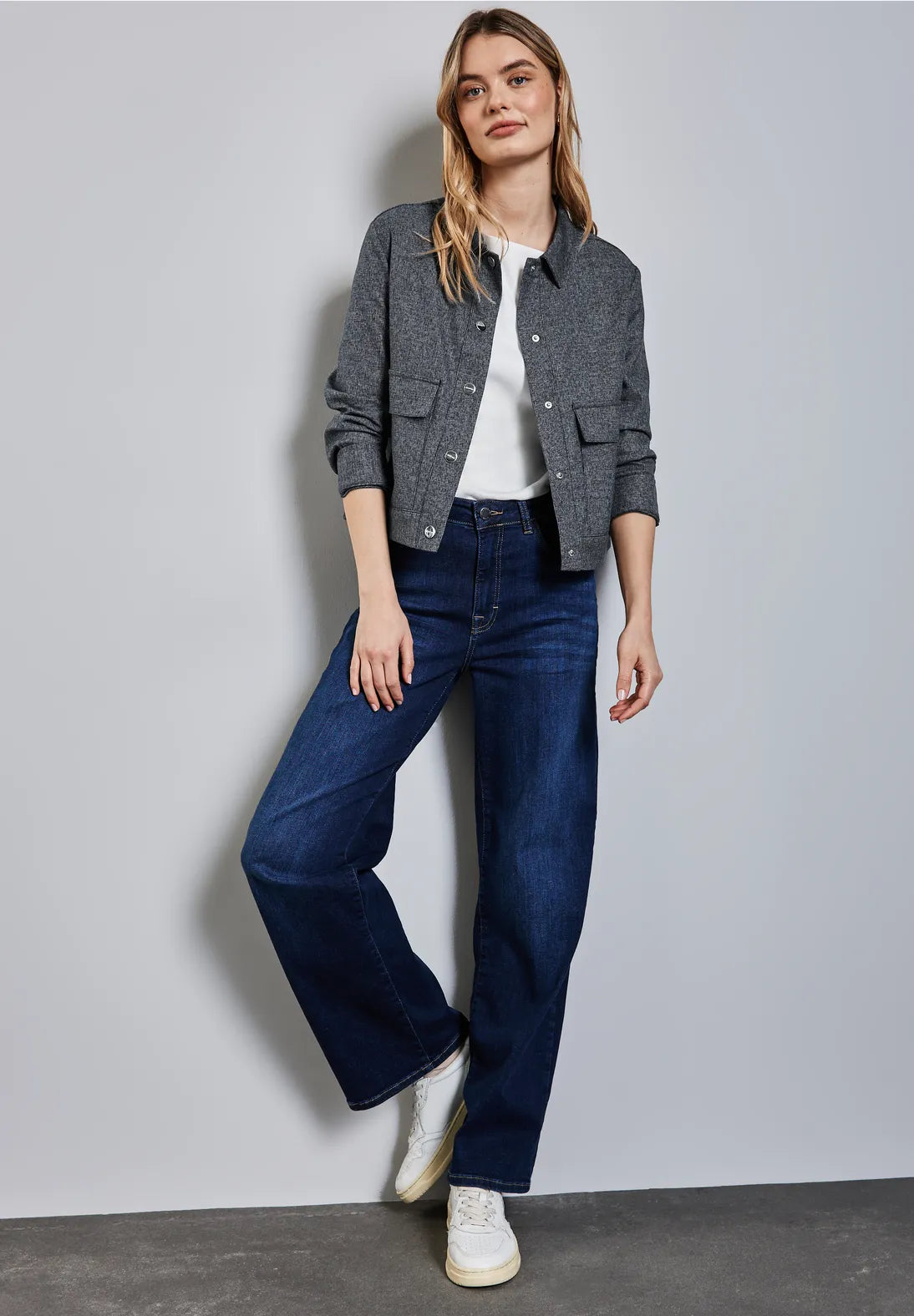 Street One Cropped Melange Look Jacket