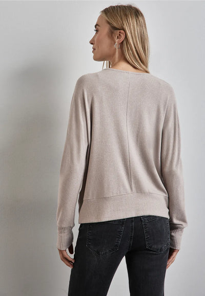 Street One Sweater with Sparkling V neck (Mocha Beige)