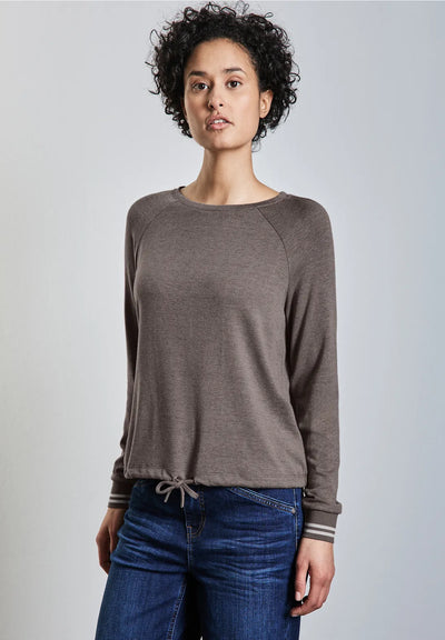 Street  One Cosy knit top with rib cuff (Tan)