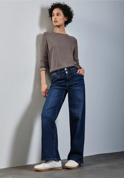 Street  One Cosy knit top with rib cuff (Tan)