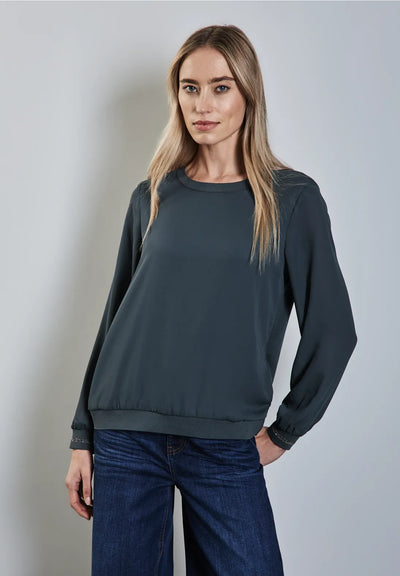 Street One Chiffon Mat Mix Top (Teal)