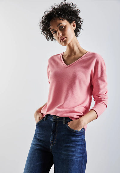 Street One V Neck Top (Sugar coral)