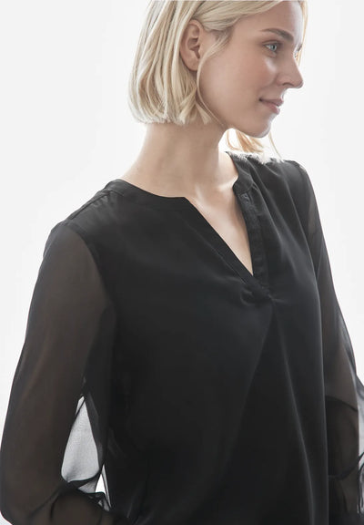 Street One V Neck Chiffon Blouse (Black) WAS 50 NOW 15