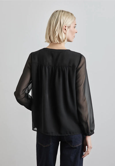 Street One V Neck Chiffon Blouse (Black) WAS 50 NOW 15