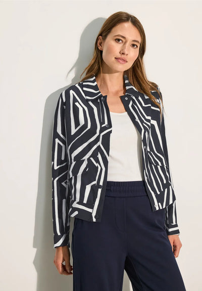 CECIL Jacket Dark Navy and White Print