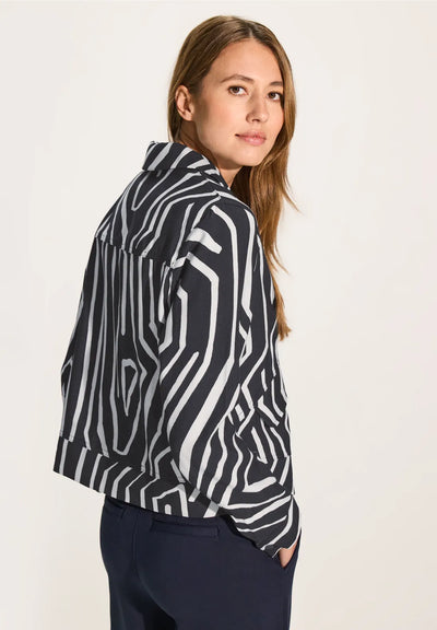 CECIL Jacket Dark Navy and White Print