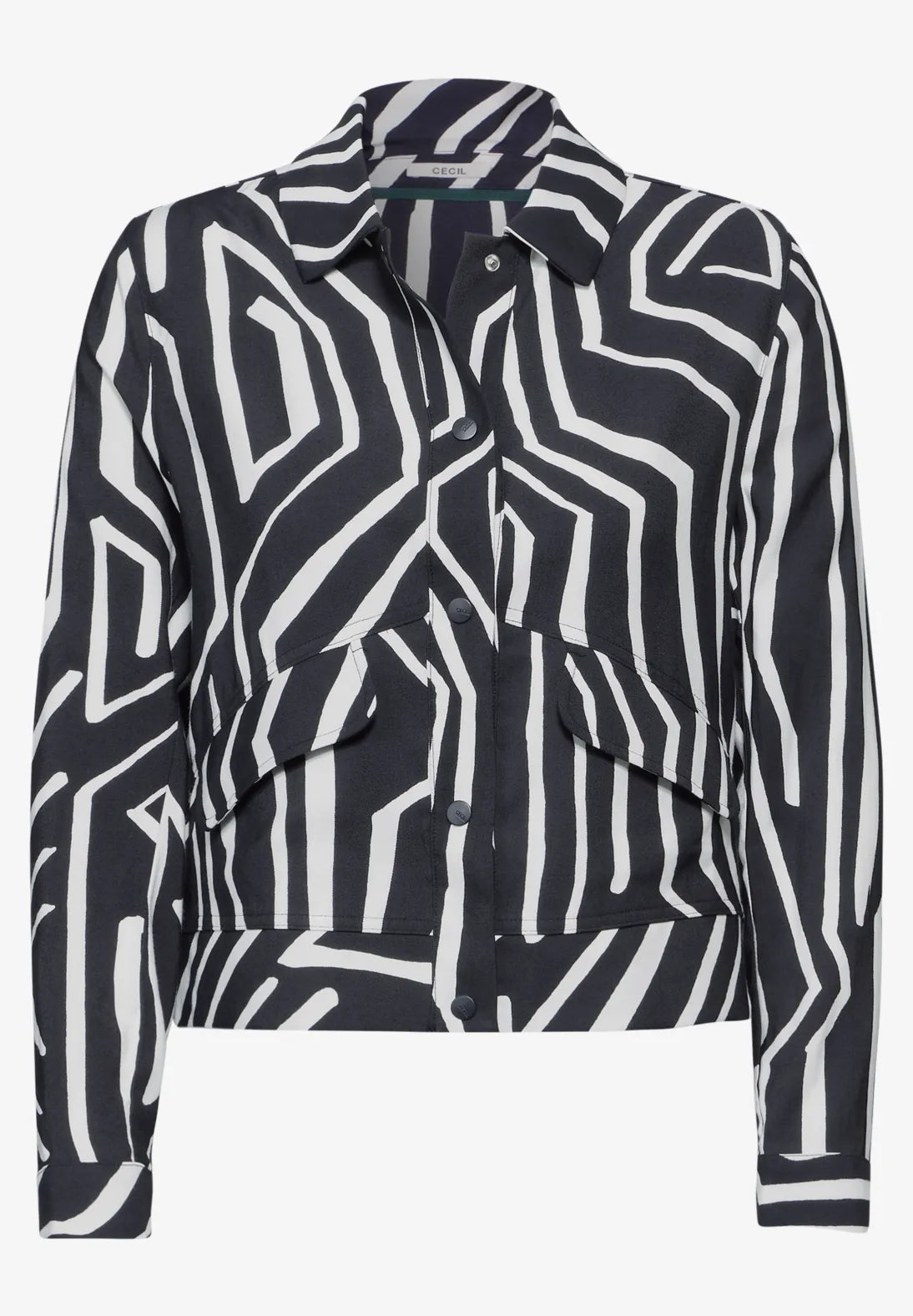 CECIL Jacket Dark Navy and White Print