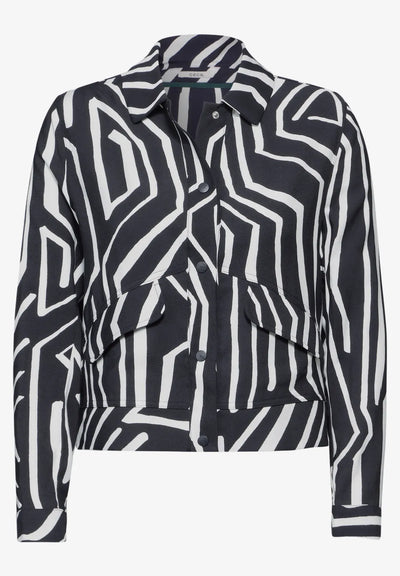 CECIL Jacket Dark Navy and White Print