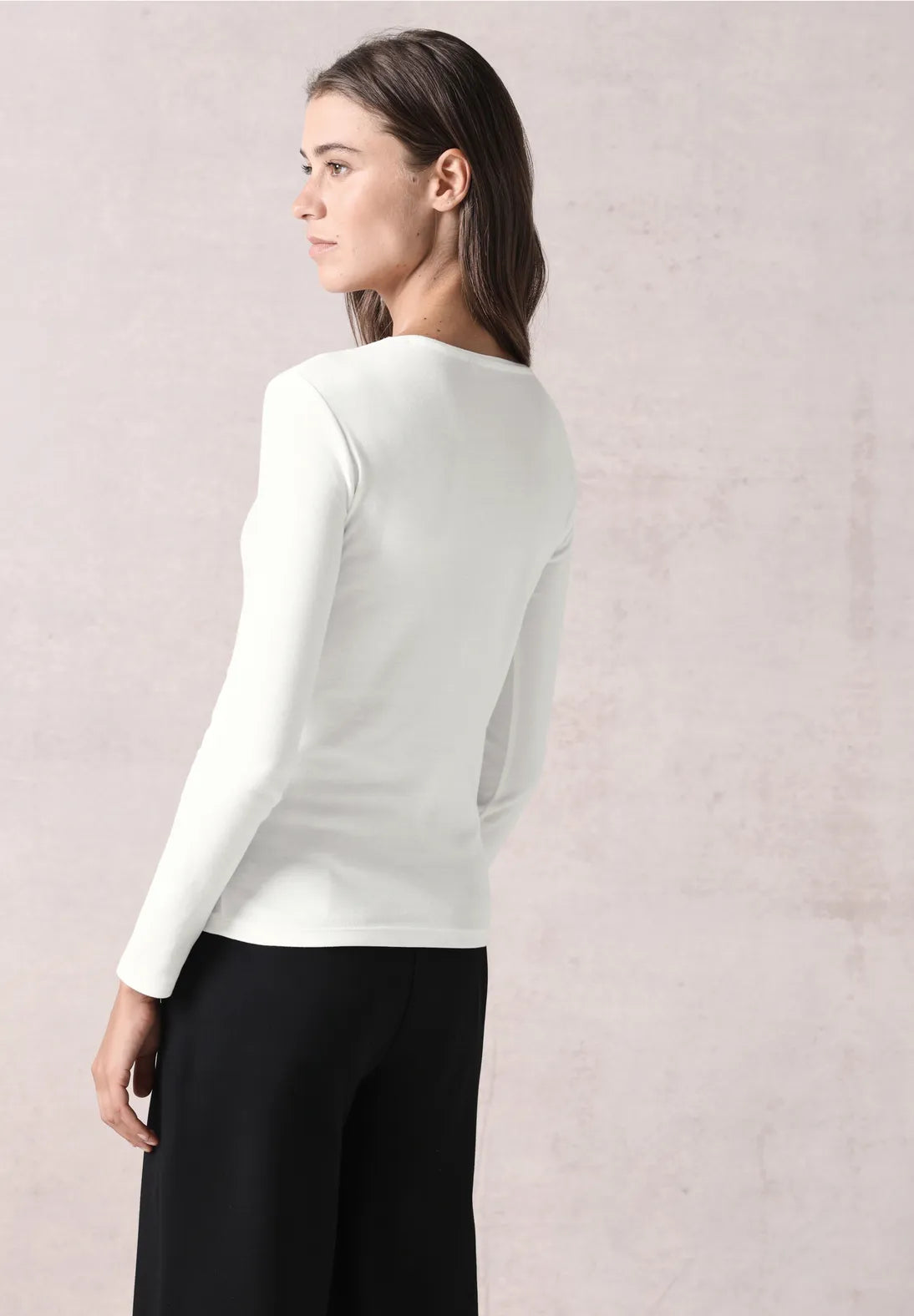 CECIL Long sleeve basic top (white)