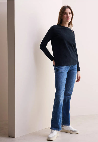 CECIL Jumper with ribbed structure (Navy)