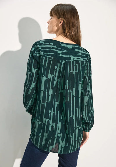 CECIL V Neck Blouse (fir green)