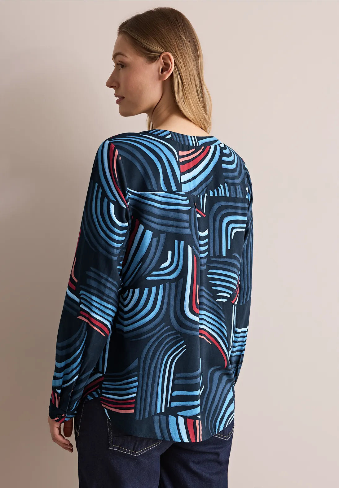 CECIL Printed Blouse (Navy)