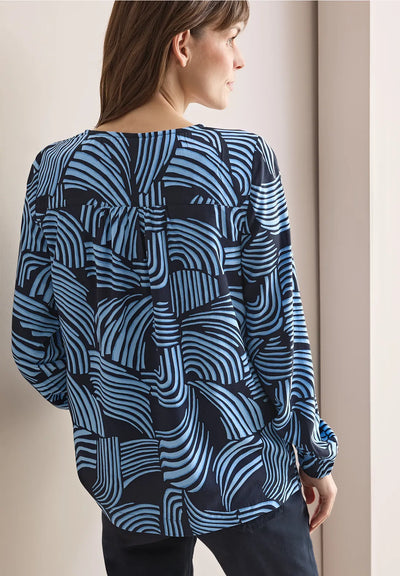 CECIL Printed Blouse (Navy/Blue)