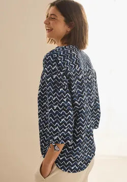 Cecil Navy Zig Zag Top