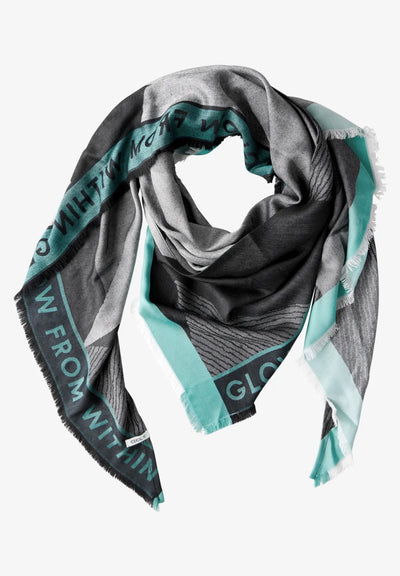 CECIL Triangle Scarf (Black/Grey/Teal)