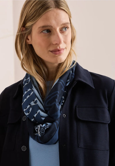 CECIL Patterned Loop Scarf (Navy)