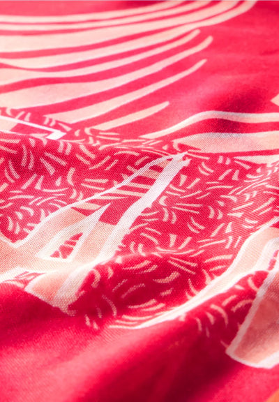 CECIL Patterned Loop Scarf (Red)