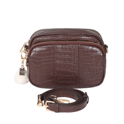 Mayfair Croc Chocolate Bag