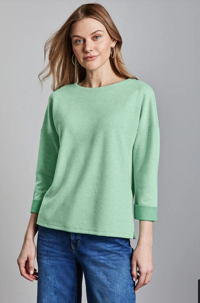 Street one melange sweater in green