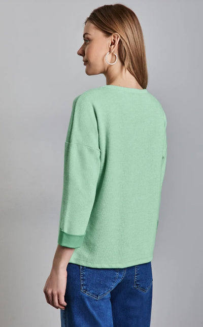 Street one melange sweater in green