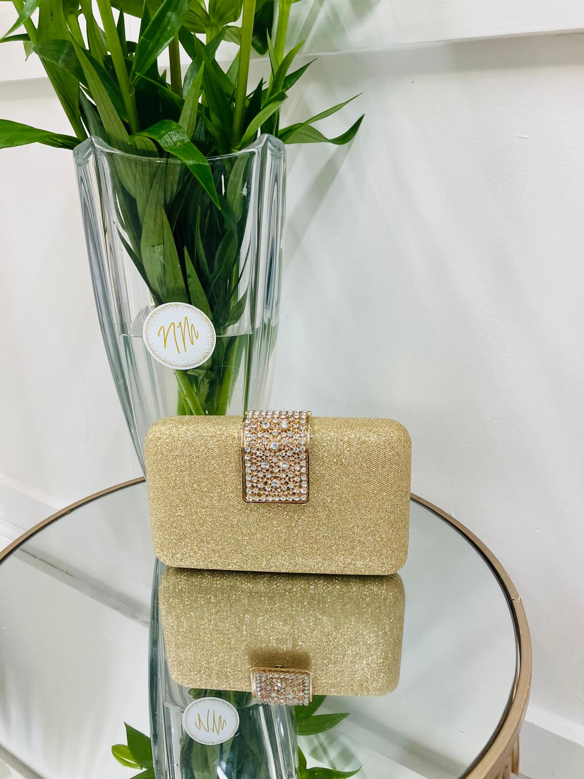 Gold Sparkly Bag with Clutch