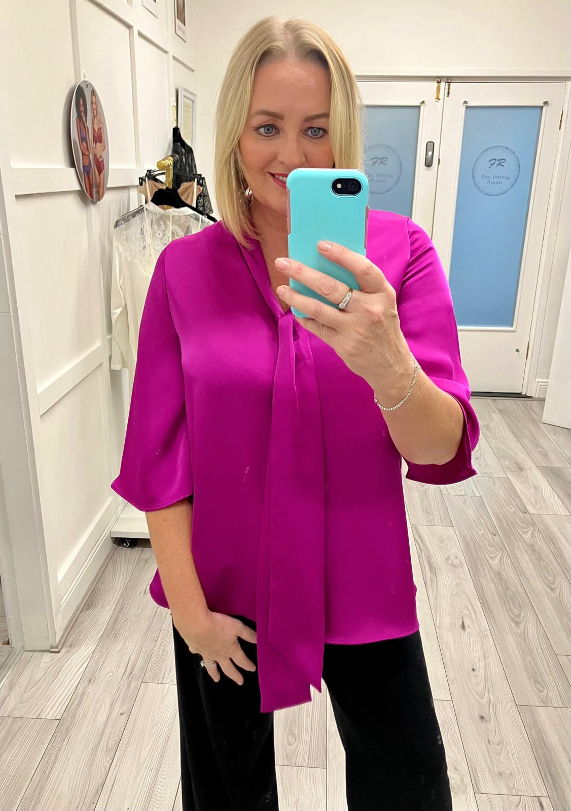 Millie Blouse by Tia in Magenta Pink