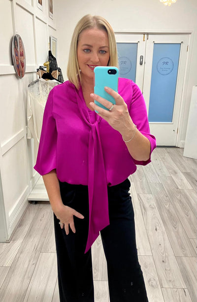 Millie Blouse by Tia in Magenta Pink