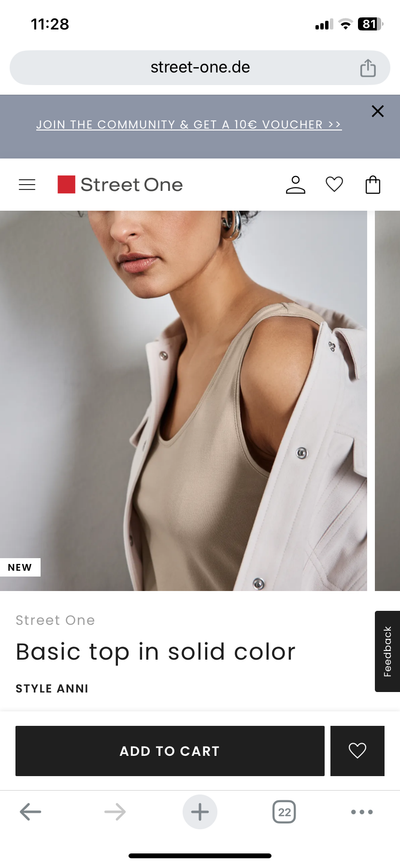 Street One Vest top in beige