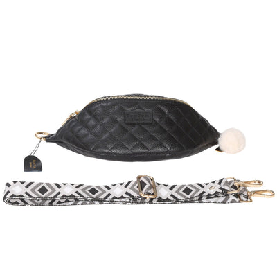 Quilted Bum Bag Black