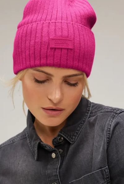 Street One Knit Beanie (Magnetic Pink)