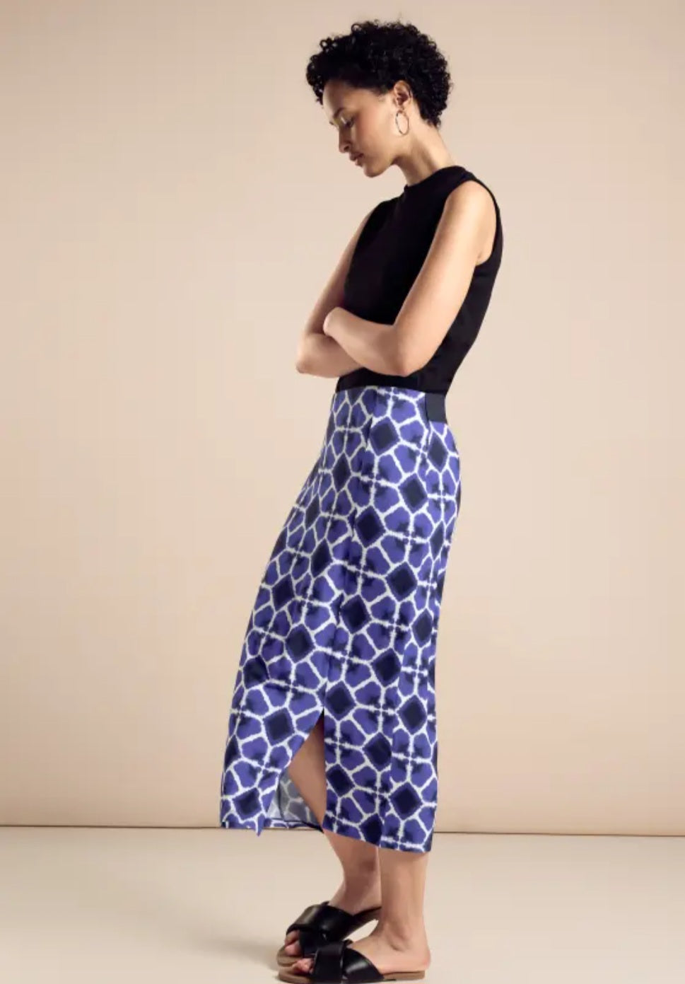 Street One blue Print skirt