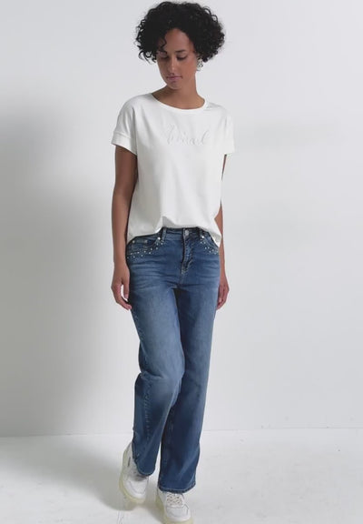 Street One 'Arrival' T-Shirt (Off White)