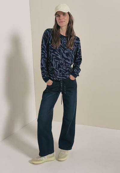 CECIL Animal Print Top With Drawstrings