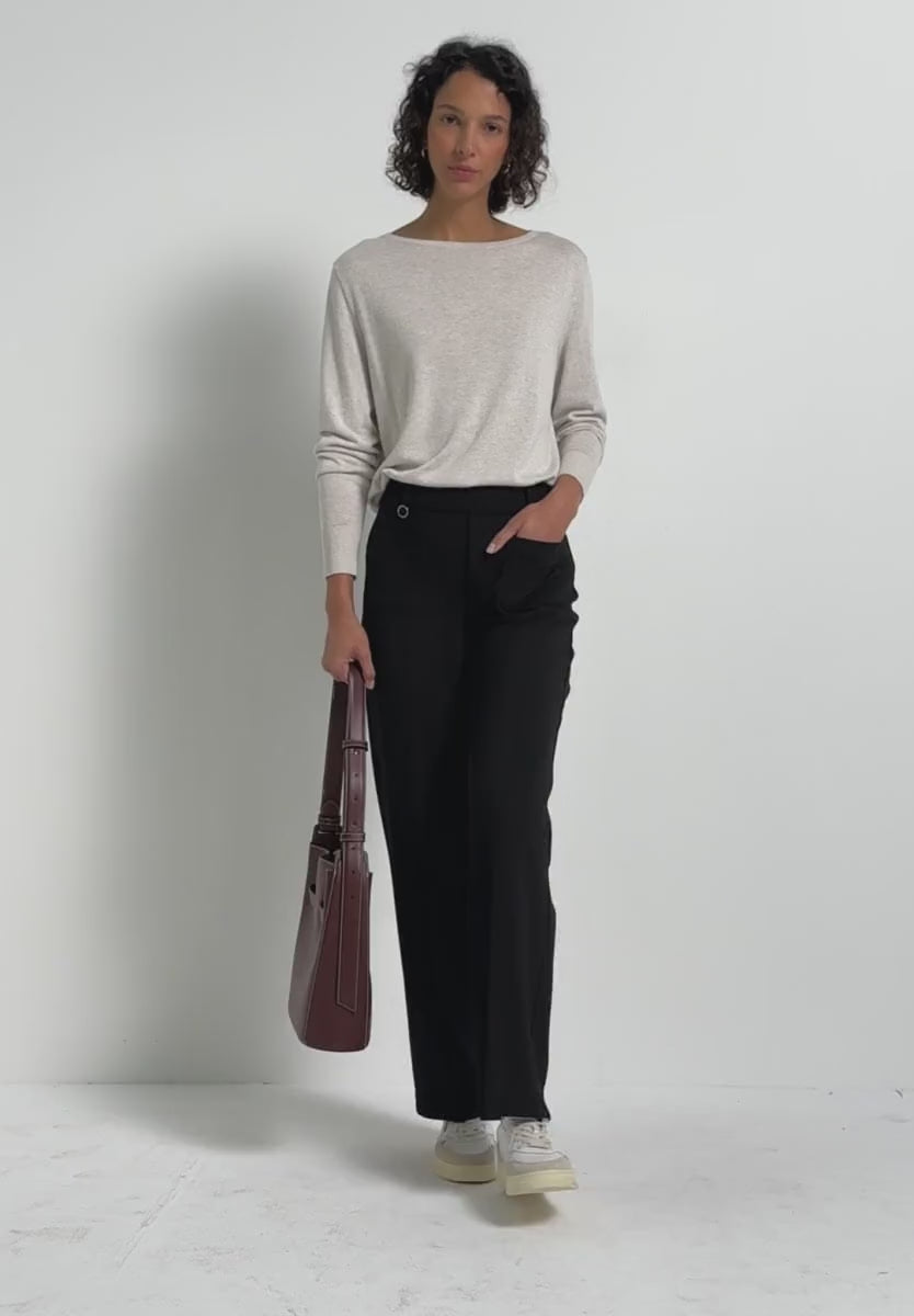 Street One (Black) Front Pocket Straight Leg Trousers