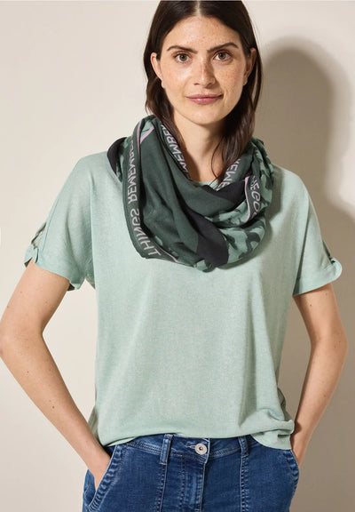 CECIL pattern loop scarf(khaki)