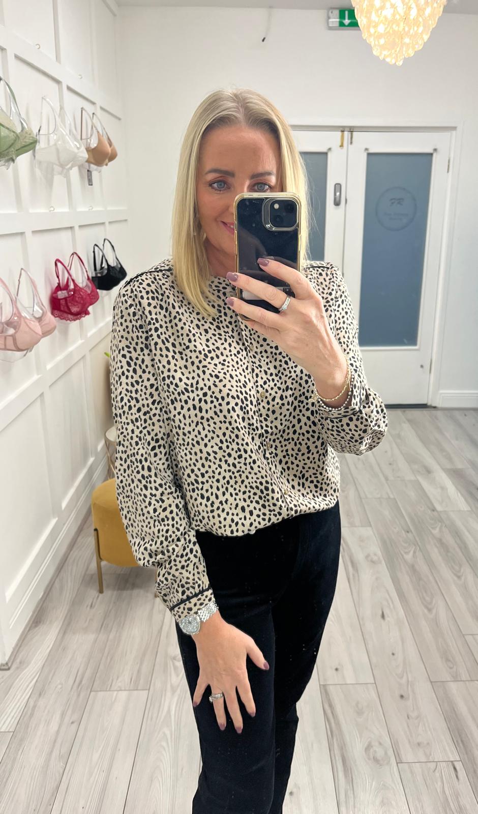 Street One Animal Print tunic Top With Piping