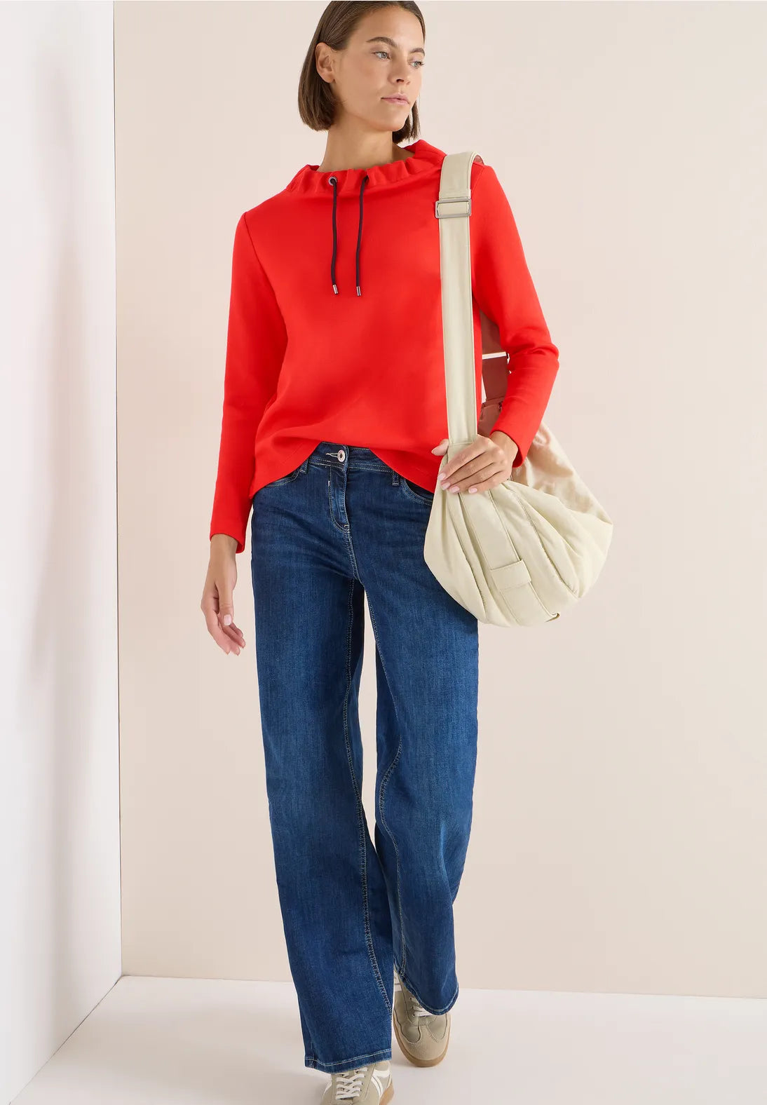 CECIL Pique Funnel Neck Sweater(Pumpkin Orange)