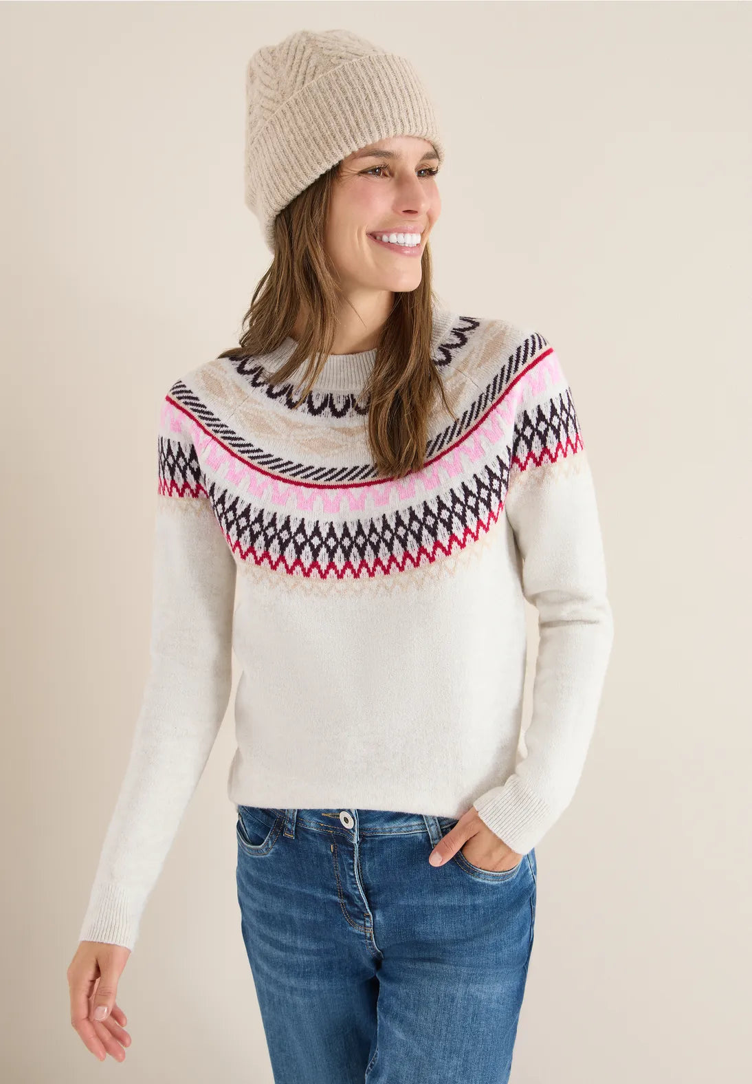 CECIL jacquard sweater with Norwegian pattern