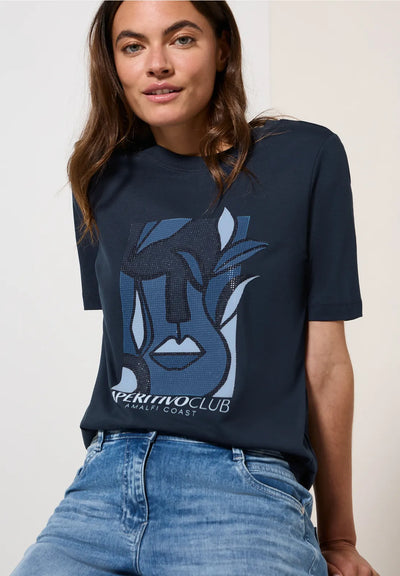 CECIL T-Shirt with Print(Navy)