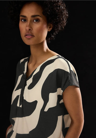 Street One Patterned blouse(whale tail grey)