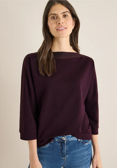 CECIL Sweater with batwing sleeves (Aubergine)