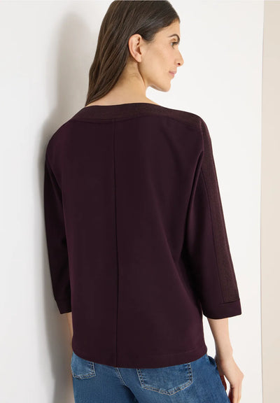 CECIL Sweater with batwing sleeves (Aubergine)