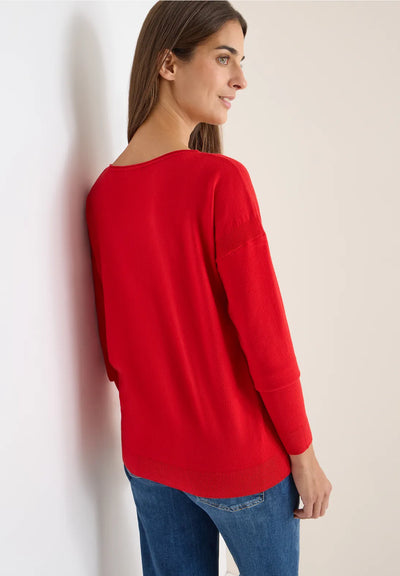 CECIL Cosy Boatneck Sweater (Fiery Red)