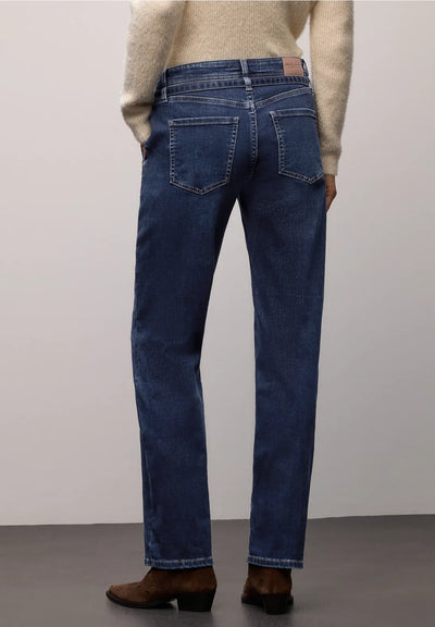 Street One Straight Leg Jeans With Belt Detail (Dark Indigo)